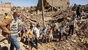 Marokon maanjäristyksen tuhoja 10. syyskuuta.