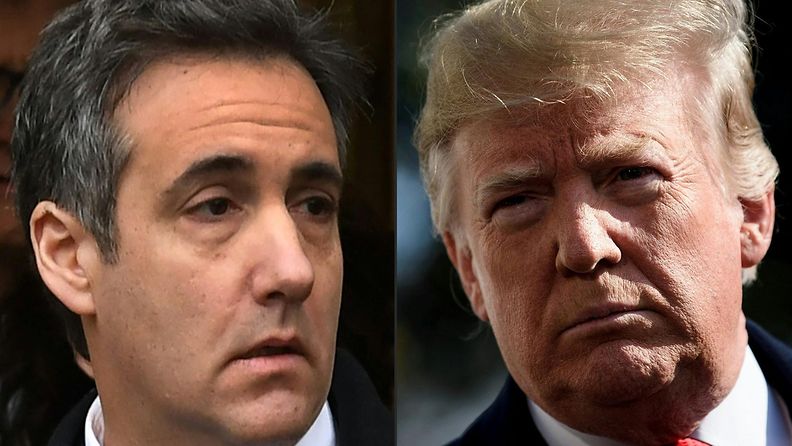 Cohen ja Trump yhdistelmäkuvassa.