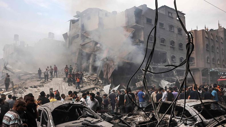 Israelin ilmaiskun Gazassa aiheuttamia tuhoja 9. lokakuuta.