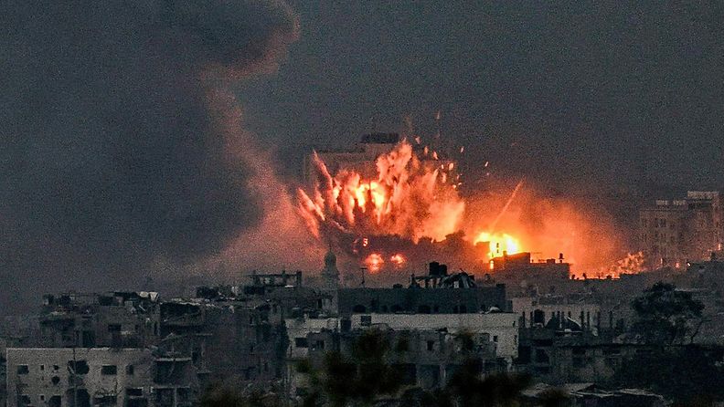 Israel on pommittanut Gazaa viime lauantaista lähtien, jolloin Hamas hyökkäsi Israeliin. Kuva on otettu 14. lokakuuta.