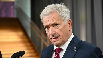 Presidentti Sauli Niinistö 13. lokakuuta Ruotsissa.