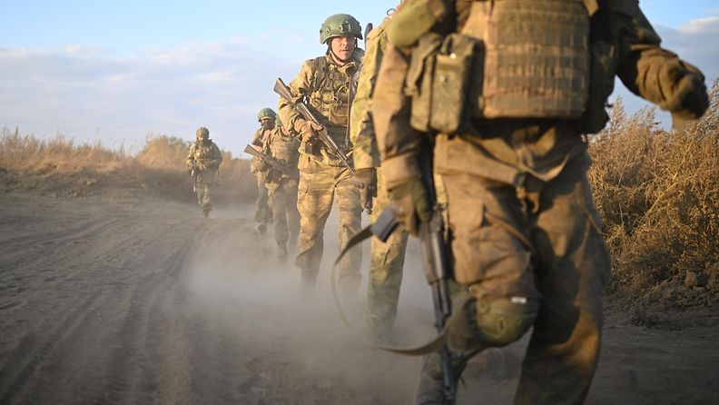 Venäläisiä sotilaita taisteluharjoituksissa syyskuussa 2023.