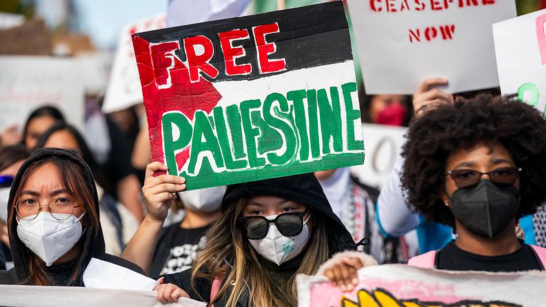 Mielenosoitus Palestiinan puolesta Yhdysvalloissa AOP