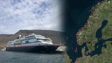 Risteilyalus MS Maude menetti ohjauskyvyn myrskyssä Pohjanmerellä 21.12.2023.