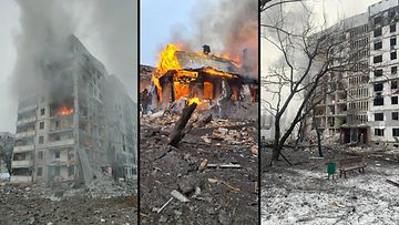 Ohjusiskujen tuhoja Harkovassa 23. tammikuuta 2024.