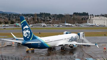 Alaska Airlinesin Boeing 737 MAX 9 -kone kuvattuna yhtiön tehtaalla Rentonissa, Washingtonissa, 25. tammikuuta 2024.