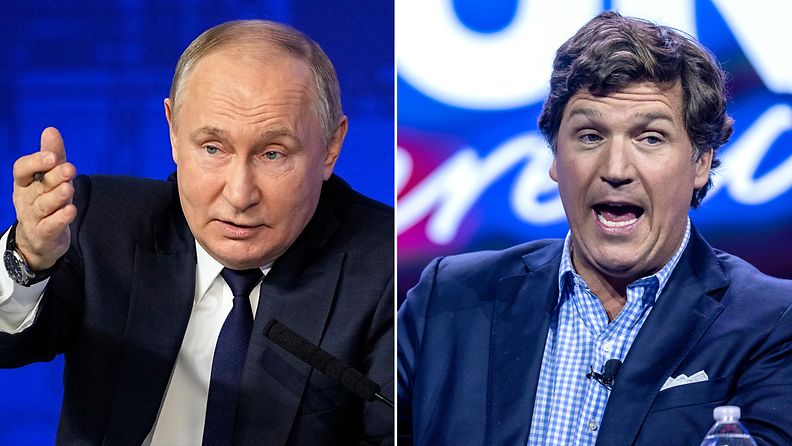 Kreml vahvistaa Tucker Carlsonin haastatelleen Vladimir Putinia 6. helmikuuta 2024.