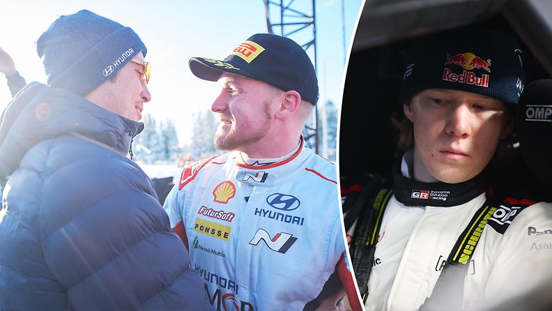 Thierry Neuville, Esapekka Lappi ja Kalle Rovanperä. 