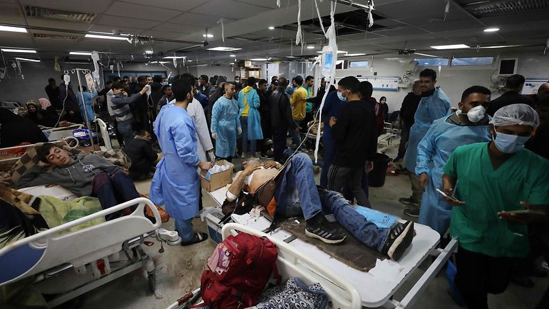 Loukkaantuneita ihmisiä hoidettiin Al-Shifan sairaalassa 25. tammikuuta 2024.