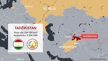 Tadžikistan kartta afghanistan venäjä