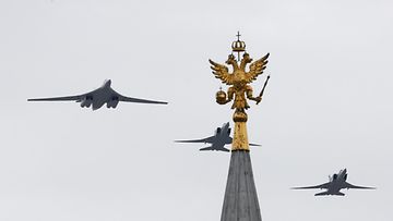 Venäjän Tu-160 and Tu-22M -pommikoneita toukokuussa 2020. Kuvituskuva.