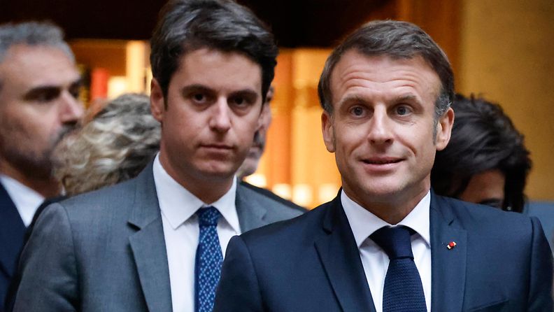 AOP Gabriel Attal ja Emmanuel Macron 15.4.2024