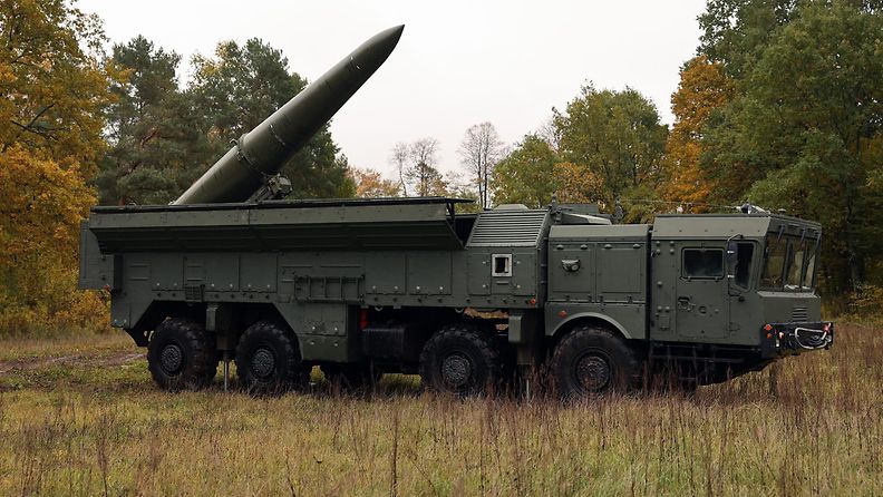Iskander-M-ohjusjärjestelmä Kaliningradissa lokakuussa 2023.