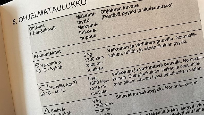 Electroluxin pesukoneen käyttöohje