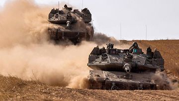 Israelin taistelupanssarivaunuja toukokuussa 2024. Kuvituskuva.