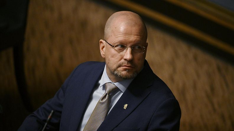 Kansanedustaja Timo Vornanen eduskunnassa 21. toukokuuta.