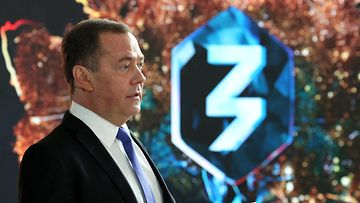 Venäjän turvallisuusneuvoston varapuheenjohtaja Dmitri Medvedev huhtikuussa 2023.