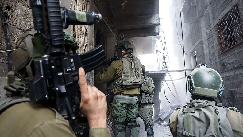 Israelin sotilaita Gazassa toukokuussa.