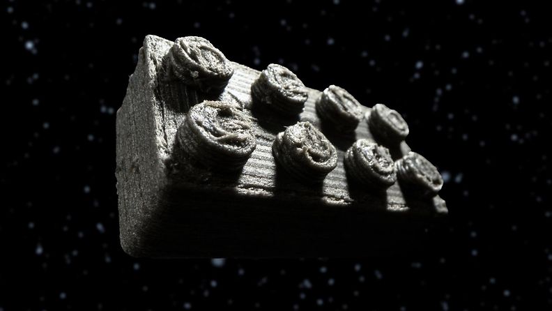 Lego-palikan inspiroima rakennuspalikka, jota ESA:n tutkijat ovat kehittäneet Kuuta varten