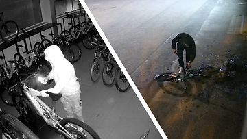 Pyörävarkaan hupaisa ryöstöretki tallentui valvontakameraan