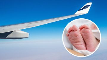 1207 lentokone syntymä vauva raskaus finnair