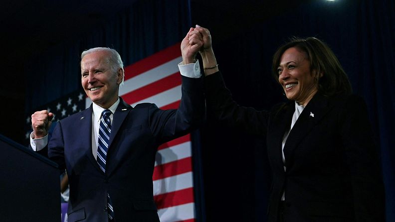 Yhdysvaltojen presidentti Joe Biden ja varapresidentti Kamala Harris helmikuussa 2023.