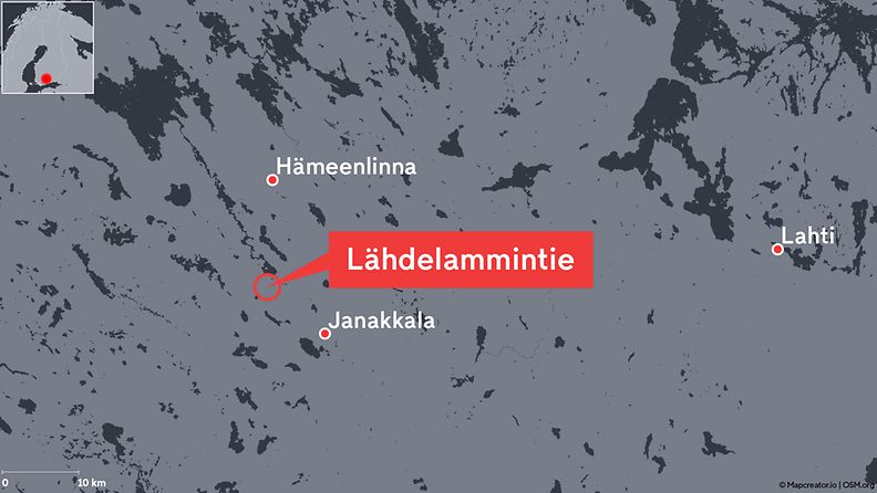 Lähdelammintie, kartta, Janakkala