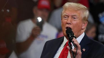 Republikaanien presidenttiehdokas Donald Trump lauantaina.