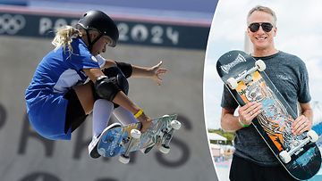 Tony Hawk (oik.) on ollut seuraamassa Pariisin olympiaskeittausta. Heili Sirviö sai legendalta kehuja. 