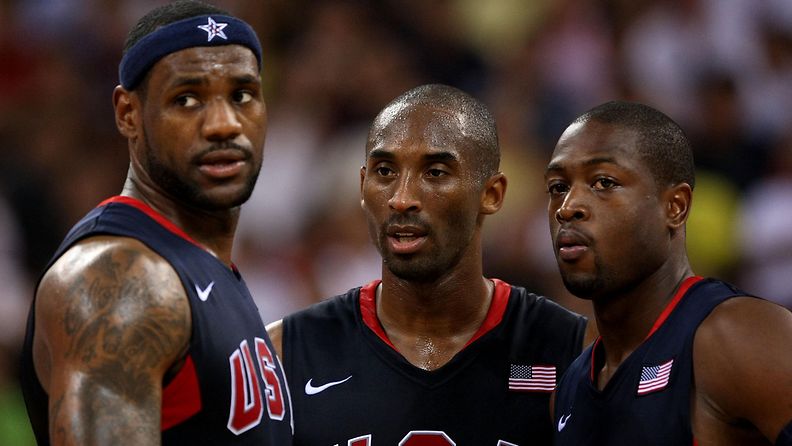 LeBron James, Kobe Bryant ja Dwyane Wade johdattivat USA:n takaisin kultakantaan Pekingissä 2008. 