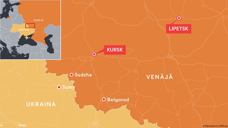 0908 kartta Ukraina Venäjä Lipetsk Kursk