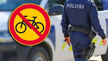 1408 pyöräily kielletty, poliisi