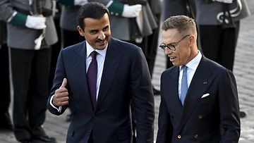 LK 4.9.2024 Presidentti Alexander Stubb ja Qatarin emiiri Tamim bin Hamad Al Than Helsingissä.