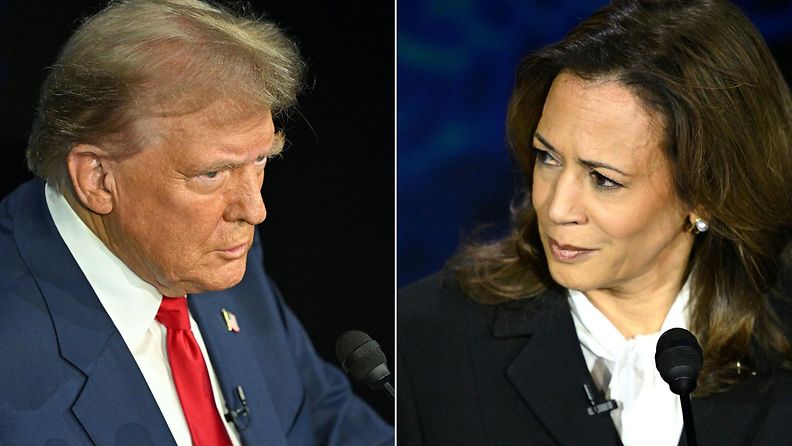 Donald Trump ja Kamala Harris yhdistelmäkuva