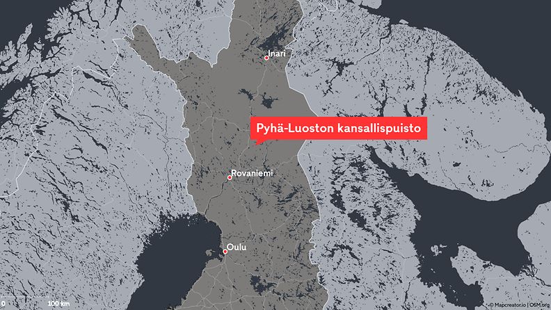 2909 Pyhä-Luoston kansallispuisto, kartta