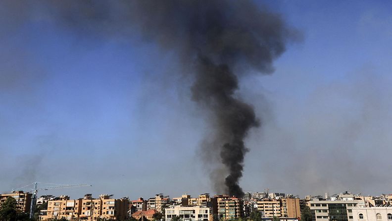 Israel on tehnyt Libanoniin valtavan määrän ilmaiskuja. Kuva on otettu Beirutista 3. lokakuuta.