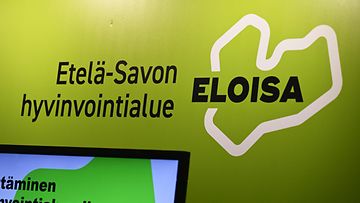 LK 071024 telä-Savon hyvinvointialue Eloisan kyltti Sairaanhoitajapäivillä Helsingin Messukeskuksessa 2. lokakuuta 2024.