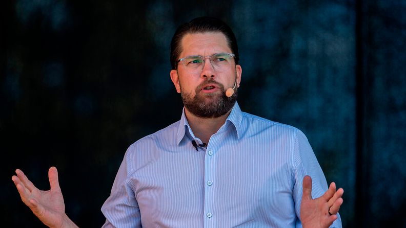 Ruotsidemokraattien Jimme Åkesson kesällä 2024