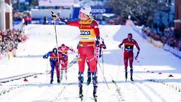 Myös Johannes Hösflot Kläbo on yksi Trondheimin MM-kisojen tähdistä. Hän dominoi sprinttikisaa Drammenissa maaliskuussa 2023. 