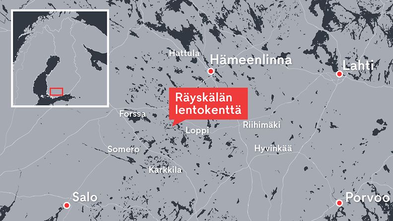 1610 kartta räyskälän lentokenttä