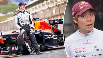 Takamoto Katsuta (oik.) innostui Kalle Rovanperän F1-testeistä.