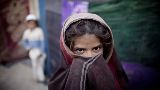 Afganistanilaistyttö Kabulissa. 